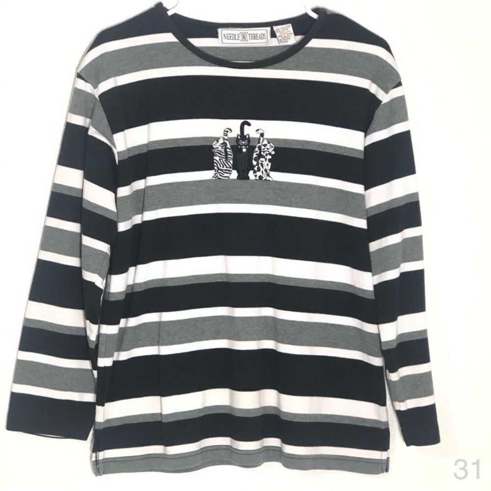 Needle & Threads cats crew neck sweater